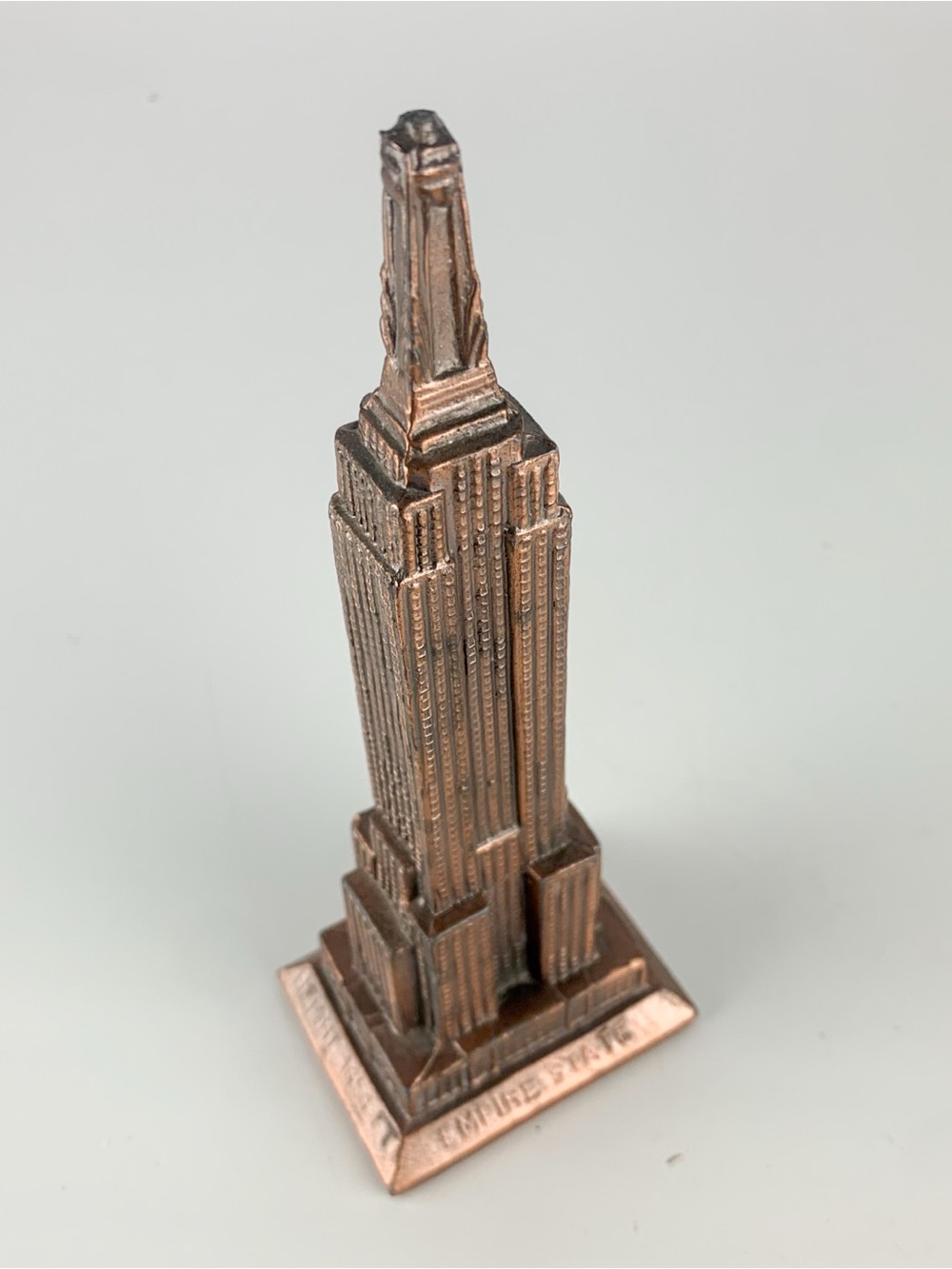 Vintage Empire State Building Art Deco Cast Metal Mini Model Statue New York 7”